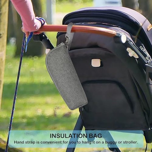 Accmor Baby Bottle Cooler Tote Bags, Insulated Breastmilk Cooler Bag, Nursing Bottle Cooler Warmer Bag for Nursing Mom Daycare Travel - Grey