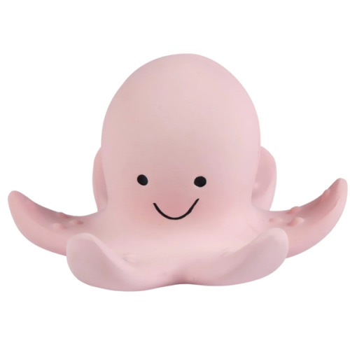 Octopus Organic Natural Rubber Rattle, Teether & Bath Toy