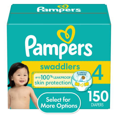 Pampers Swaddlers Baby Diapers Size 4, 150 Count (Select for More Options)
