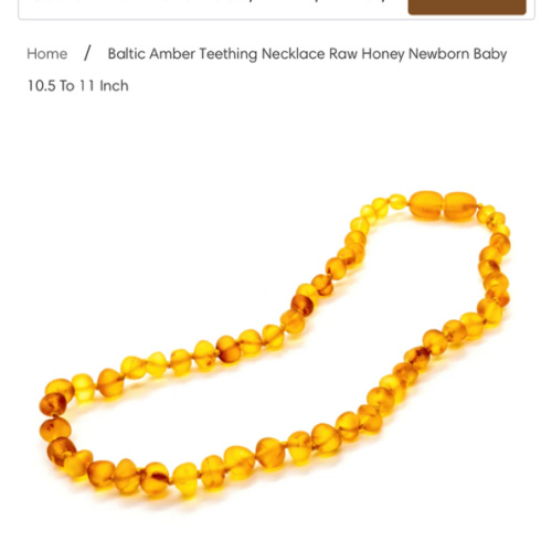 Baltic Amber Teething Necklace Raw Honey Newborn Baby 10.5 to 11 inch