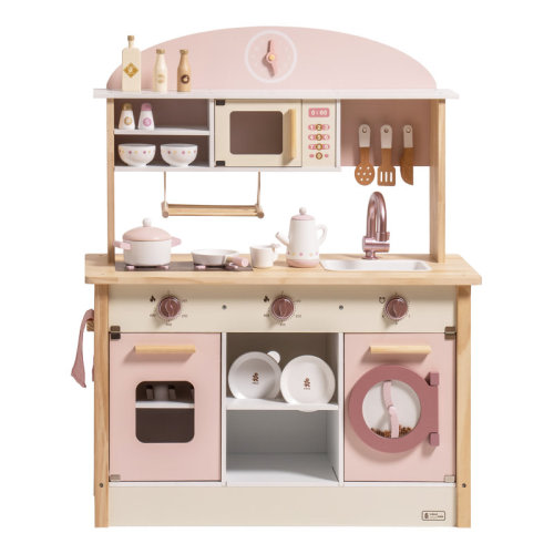 ROBUD Solid Wood Play Kitchen & Accessories Set, Preschool Kitchen Set, Kids Kitchen Playset & Reviews | Wayfair