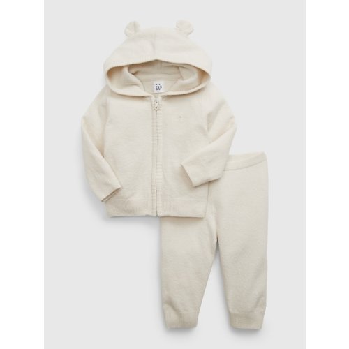 Baby CashSoft Sweater Outfit Set in birch beige