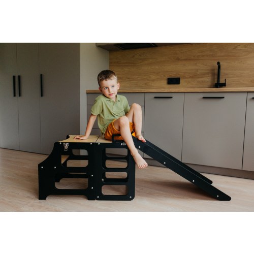 Foldable kitchen tower, 3in1 Kitchen tower, kids kitchen tower, step stool, desk, slide, Montessori furniture, kitchen stool