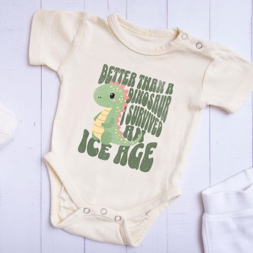 IVF Baby Bodysuit Outfit, Successful Fertility Treatment Gift Baby Shower, Frozen Embryo Baby, Better Than Dinosaurs I survived the Ice Age