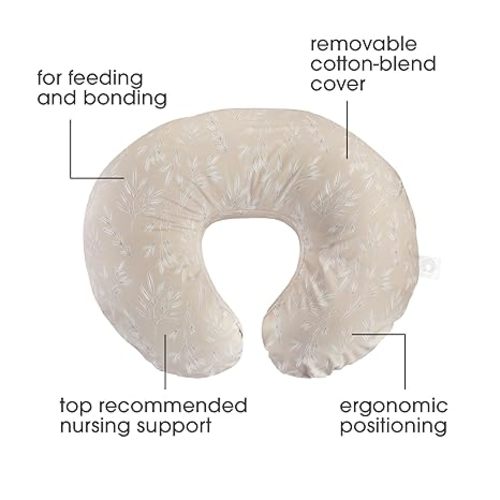 Boppy Original Nursing Pillow, Sand Stick and Twig, Ergonomic Nursing Essentials for Bottle and Breastfeeding, Firm Fiber Fill, with Removable Pillow Cover, Machine Washable
