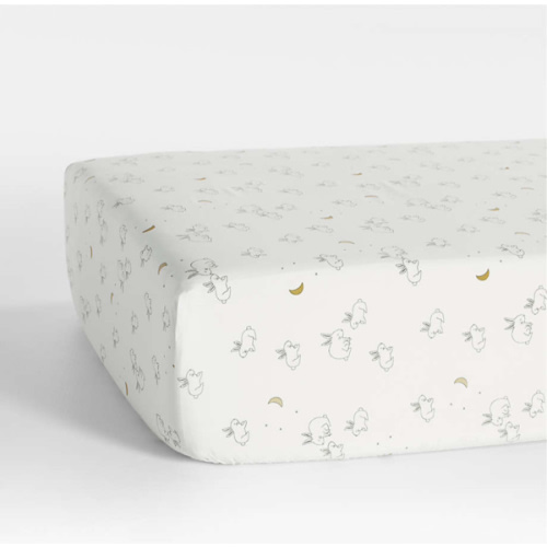 Stay Cool Cozy Bunny Organic Cotton Baby Crib Fitted Sheet