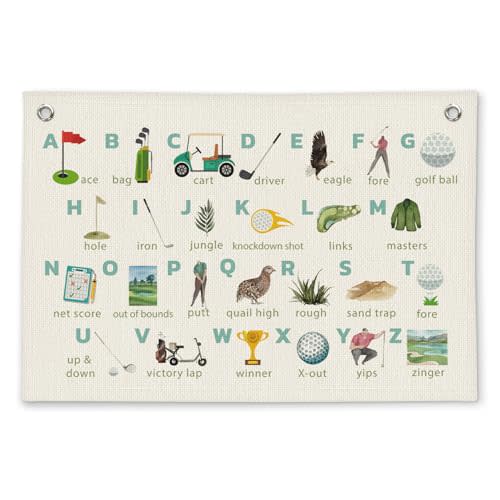 ETVISO Golf Alphabet Nursery Decor - Linen Banner Wall Hanging Canvas Banner Flag Decor for Toddler Kids Room Bedroom Nursery Playroom