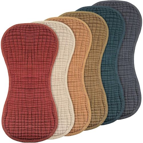 Frienda 6 Pack Muslin Burp Cloths Cotton Large 20''x 9'' Extra Absorbent and Soft Baby Burping Cloth for Baby Boy Girl Unisex(Classic Colors)