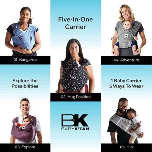 Organic Baby K'tan Baby Carrier 100% GOTS Certified Cotton: #1 Easy Pre-Wrapped 5 in 1 Baby Sling | Ready to Wear | Pillowy Soft Hands Free Infant Wrap | Newborn to Toddler up to 35lb (See Size Chart)