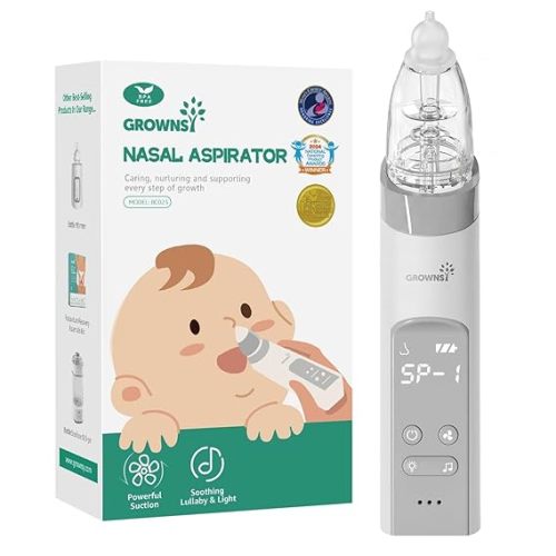 Nasal Aspirator for Baby, Electric Baby Nose Sucker with Larger Suction Chamber and More Powerful Suction, Automatic Nose Cleaner with Music and Light Soothing Function