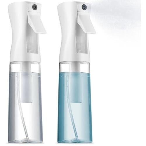 2 Pack Continuous Spray Bottle for hair - 10 Oz Ultra Fine Mist Sprayer | Water Spray Bottle For Hair Mister Spray Bottle | Hair Spray Bottles For Hairstyling, Cleaning, Salons (2pk 10oz)