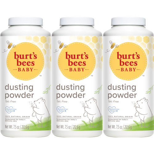 Burt's Bees Baby Dusting Powder, 100% Natural Origin, Talc-Free, Pediatrician Tested, 7.5 Ounces, Pack of 3