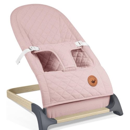 ANGELBLISS Baby Bouncer, Portable Bouncer Seat for Babies, Infants Bouncy Seat with Cotton Fabric, Natural Vibrations (Pink)