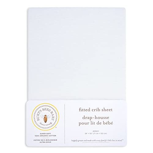 Burt's Bees Baby - Fitted Crib Sheet, Girls Boys & Unisex 100% Organic Cotton Crib Sheet for Standard Crib & Toddler Mattresses