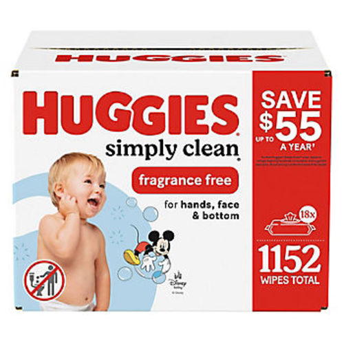Huggies Simply Clean Baby Wipes - Unscented, 18 pk./1152 ct.