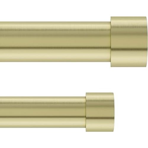 Umbra Cappa Double Curtain Rod, Includes 2 Matching Finials, Brackets & Hardware, 66 to 120-Inch, Gold