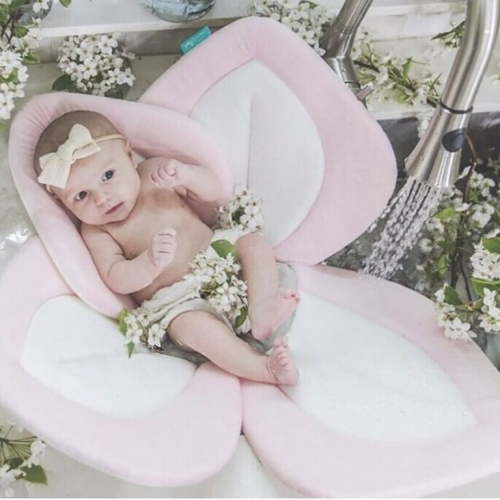 Baby Bath Pad for Bathtub Sink Flower Mat Tub Petal Soft Supports Lounger Seat