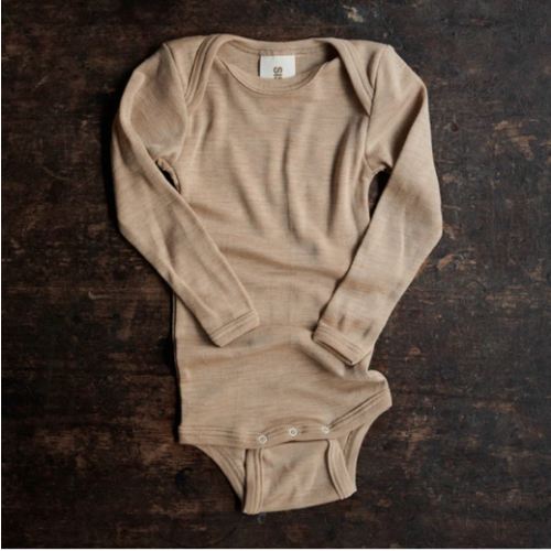Robin Baby Body - Merino Wool & Silk - Sandstorm