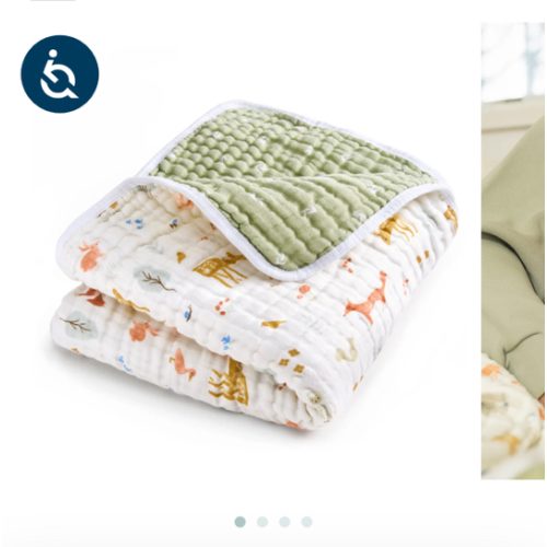 Sage Woodland Cotton Muslin Dream Baby Blanket | aden + anais