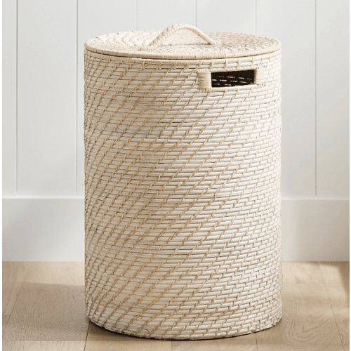Quinn White Washed Hamper