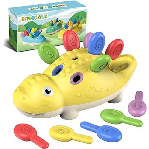 Sensory Montessori Baby Toys for 6 to 12 months, Learning Educational Fine Motor Skills Sorting Toys for Toddlers, Birthday Gifts Dinosaur Toys for 9 18+ Months Age 1 2 3 One Year Old Boy Girls Infant