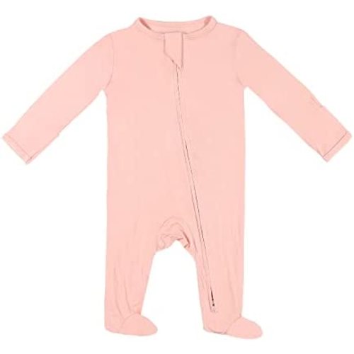 TWINOR Baby Footed Pajamas with Mittens, Soft Bamboo Viscose One-Piece Romper for Newborn Infant