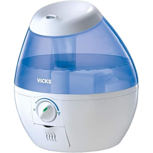 Vicks VUL520WC Filter-Free Ultrasonic Cool Mist Humidifier, Mini/Small Humidifier for Baby, Bedroom, Office Desk, 1.9L/0.5Gal