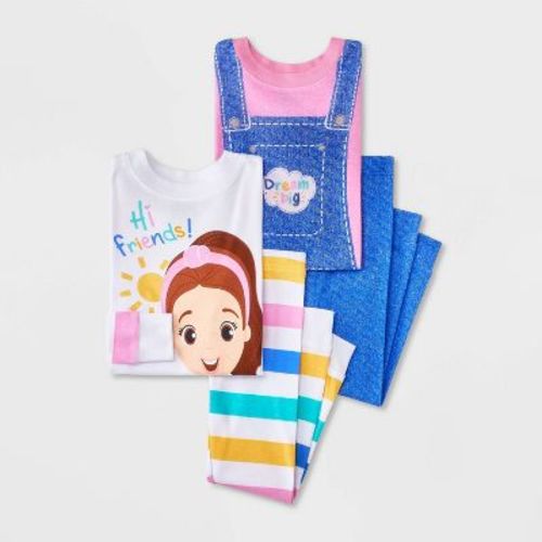 Toddler Girls' 4pc Snug Fit Ms. Rachel Cotton Pajama Set - Blue 4t