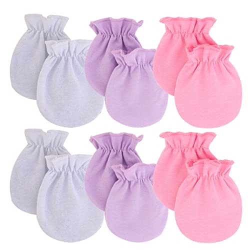 Newborn Baby Unisex Baby Mittens, No-scratch Mitts,No Scratch Infant Gloves Mitten for Baby,Set of 6 Gloves