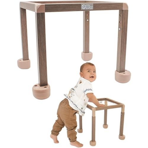 Little Balance Box Grow - Adjustable Montessori Push Pull Walker & Activity Table – No Wheels, Safe Spring Feet, Eco-Friendly, PT-Designed for Standing & Walking, Sit-to-Stand Developmental Tool
