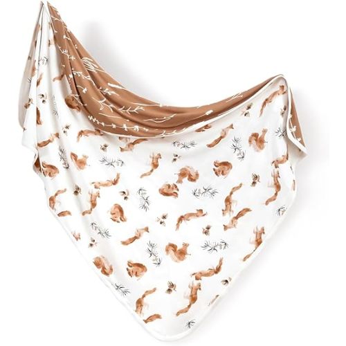 GRSSDER Baby Blankets Super Soft Jersey Knit Swaddle Blanket for Baby Girls and Boys, Double Layer Reversible Receiving Blankets 34 x 44 Extra Large for Baby Swaddling