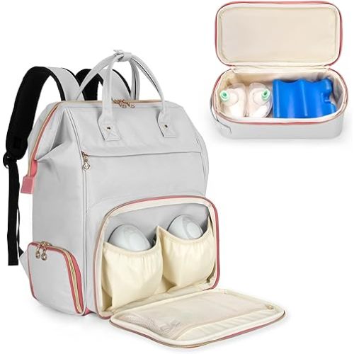 Damero Wearable Breast Pump Bag with Cooler, Breast Pump Backpack Carrying Bags with Laptop Sleeve for Wearable Pump Bag and Working Moms