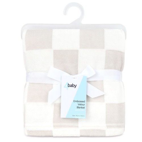 4Baby Blanket Burnout Checkerboard Natural
