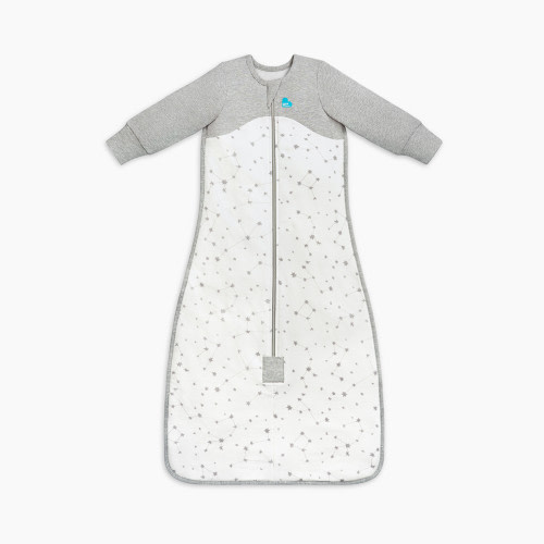 Love to Dream Long Sleeve Sleep Bag Organic Cotton Fleece - White -Stellar, 6-18 Months