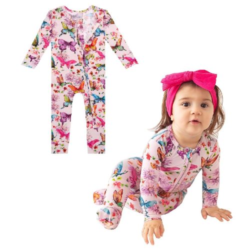 Posh Peanut Convertible Baby Sleepers - Girls Footless Baby Pajamas with 2 Way Zipper for Easy Diaper Changes