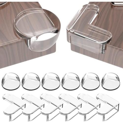 Peakally Corner Protectors Baby, 12 Pack Baby Proofing Corners and Edges, Baby Corner Protector Guards with Strong Adhesion, Furniture Corner Guard & Edge Safety Bumpers Clear
