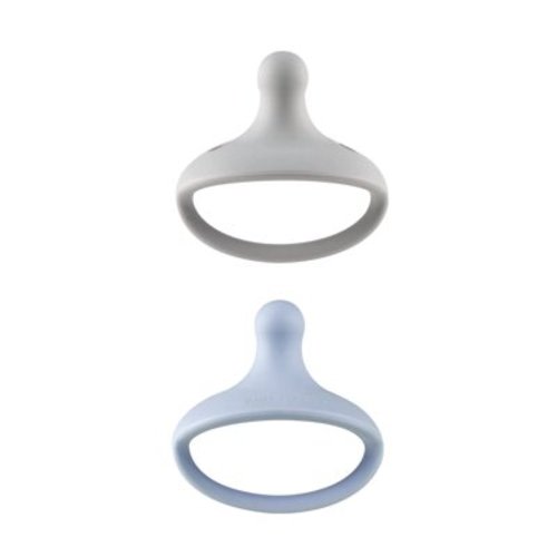 Kids Heroes One-Piece Silicone Pacifiers for Babies 3-36 Months, BPA-Free, 2 Pack, Blue and Grey