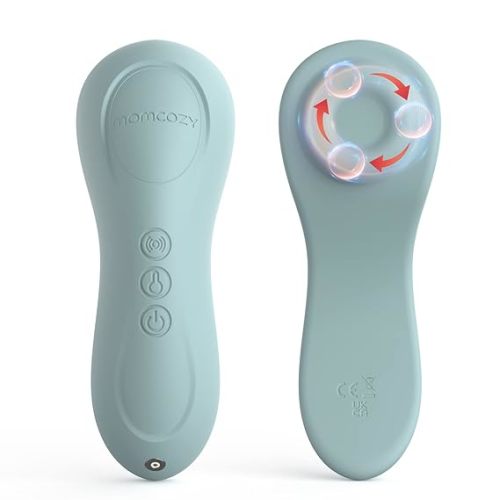 Momcozy Rolling Lactation Massager with Heat, 3-in-1 Real-Like Massage for Relieve Clogged Ducts, Breast Massager Warming for Breastfeeding, Improve Milk Flow, Blue-Green