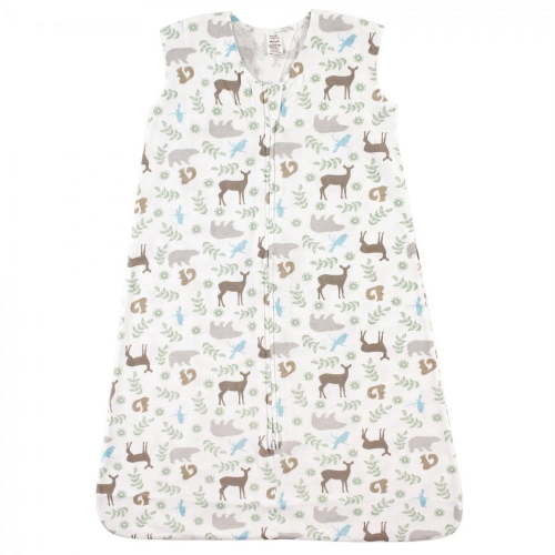 Touched by Nature Baby Boy Organic Cotton Sleeveless Wearable Sleeping Bag, Sack, Blanket, Forest, 0-6 Months