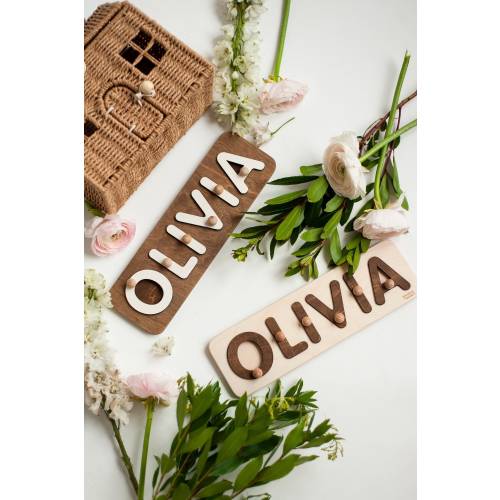 Personalized Name Puzzle, Christmas Gift for Baby, First Birthday , Natural Wooden Toy, Baby&Toddler Birthday Gift