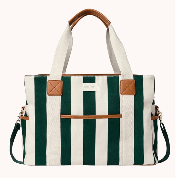 Mini Voyager Green Stripe | Poppy and Peonies – www.poppyandpeonies-us.com