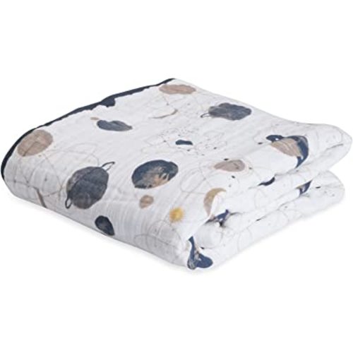 Little Unicorn – Planetary Cotton Muslin Quilt Blanket | 100% Cotton | Super Soft | Babies and Toddlers | Large 47” x 47” | Machine Washable