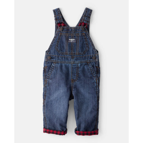 Baby Boy Buffalo Check Overalls - Blue - OshKosh | Carter's