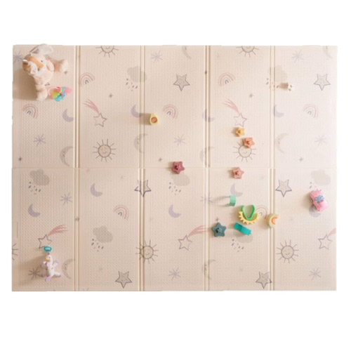 Nuby Reversible Baby Floor Mat - Foldable and Lightweight Baby Play Mat for Floor - Easy Storage and Travel - Stars and Sky