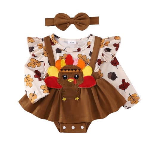 Gureui Newborn Baby Girl Clothes Long Sleeve Romper Onesie Toddler Infant Dress Fall Winter Outfit