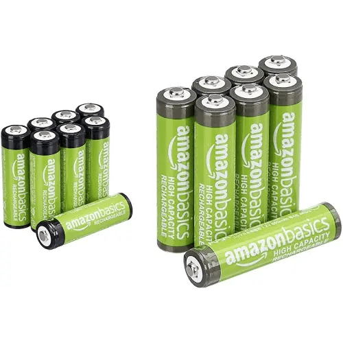 Amazon Basics Rechargeable Batteries, Pre-Charged - 8-Pack AAA & 8-Pack AA