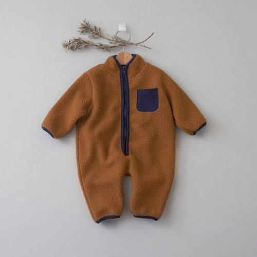 Baby Contrast Lambswool Romper