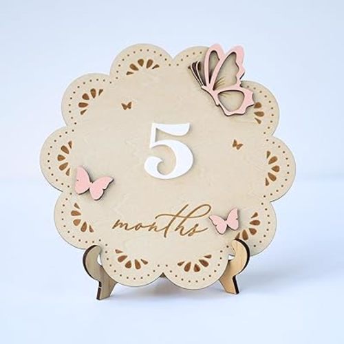 Milestone Marker Baby Girl Monthly Milestone Butterfly Name Sign for Hospital Girl Milestone Card Baby Shower Months Baby Milestone Sign (BABY1)