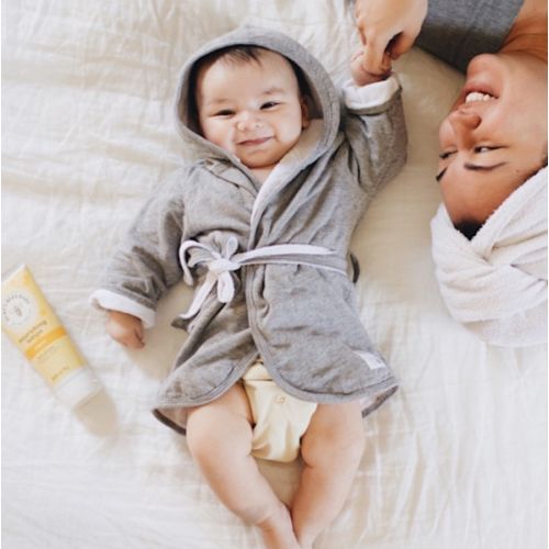 Burt's Bees Baby Infant Organic Hooded Robe - Heather Grey, 0-9 Months
