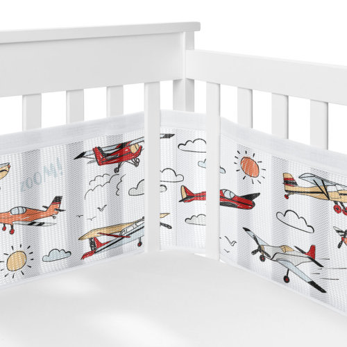 Sweet Jojo Designs Airplane Red and Blue 6p Crib Bedding + BreathableBaby Breathable Mesh by Sweet Jojo Designs | Wayfair